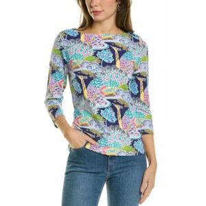 J McLaughlin Top Catalina Cloth Size Small Wavesong Paradise Peacock Boatneck